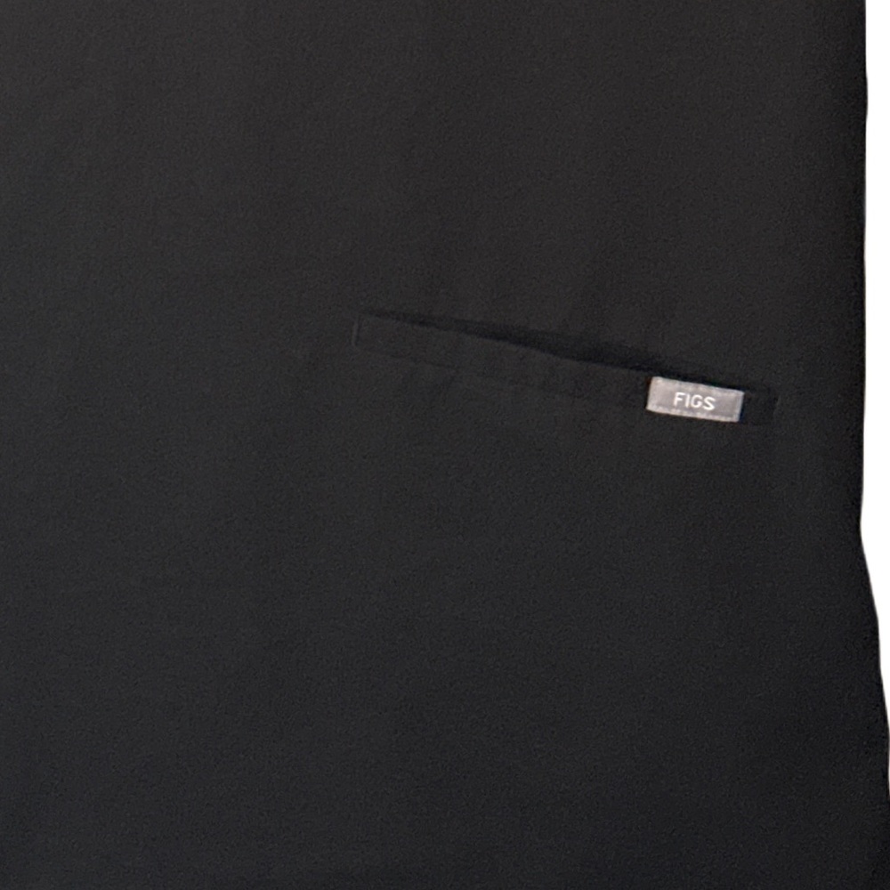 SET Figs Black Relaxed Leg Pants with Elastic Cuffs and Drawstring Waist - Picture 5 of 7